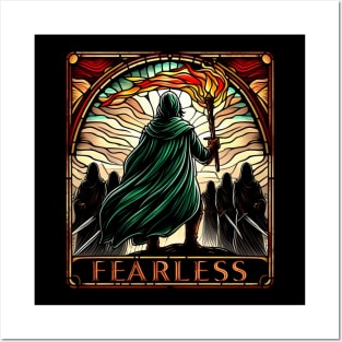 Fearless Leader Agains Shadowy Foes - Stained Glass Art - Fantasy Posters and Art